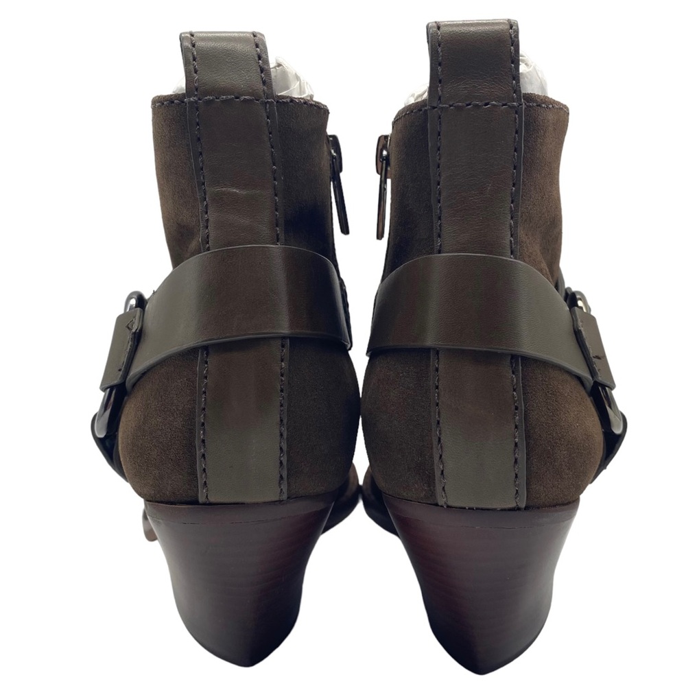 Vince Camuto Boots Nenanie Brown Leather Harness Ankle Western Moto Boho New - Picture 7 of 10